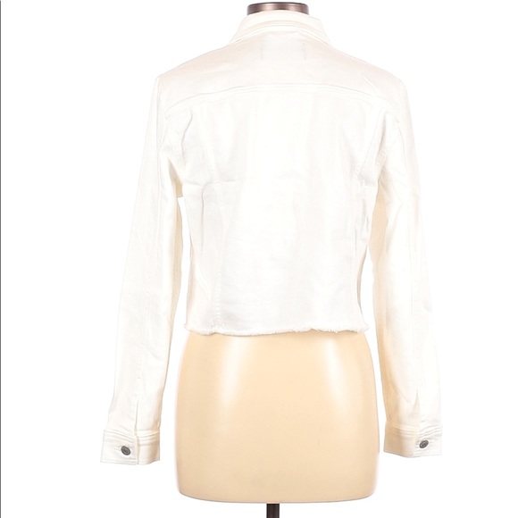 CALVIN KLEIN White Drop Shoulder Denim Jean Jacket - Picture 7 of 8